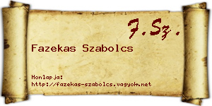Fazekas Szabolcs névjegykártya